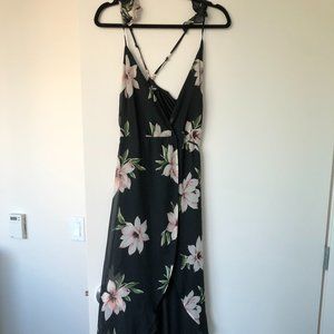 Long Floral Black Dress
